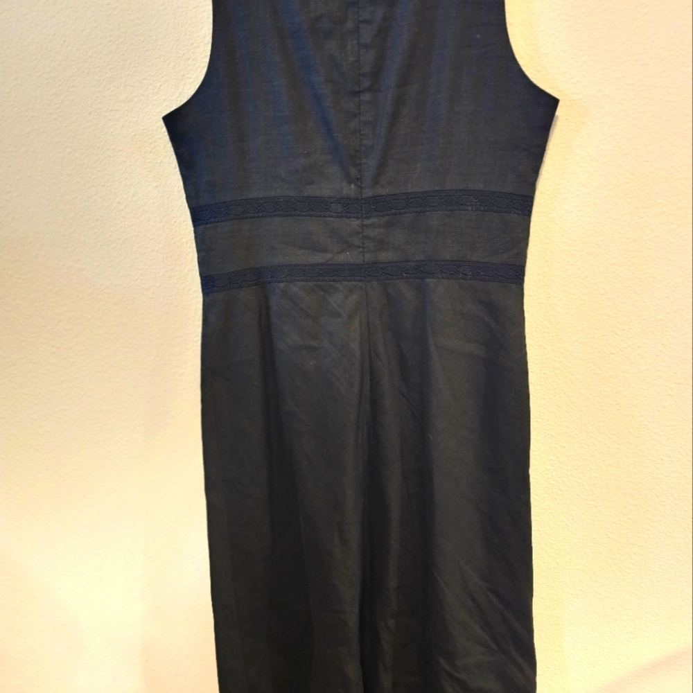 Size 8 Vintage Banana Republic Black Linen Dress - Picture 2 of 4